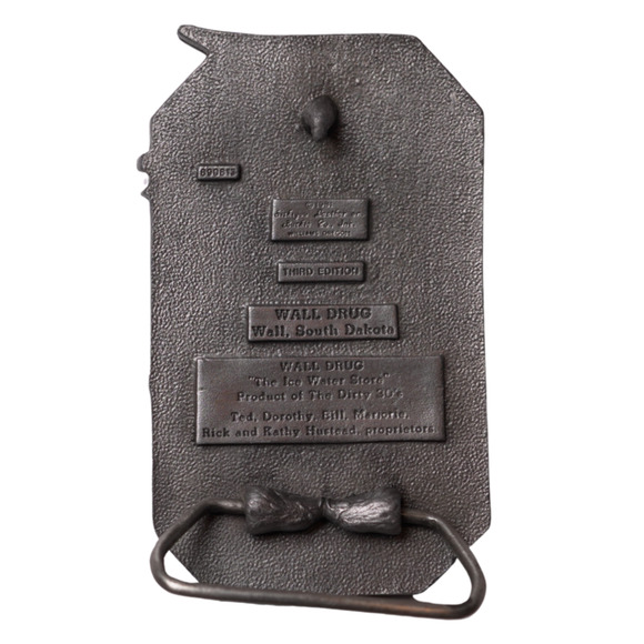 VTG Wall Drug Belt Buckle 50th Anniversary 1931–1981 Jackalope South Dakota 3rd - Picture 3 of 5